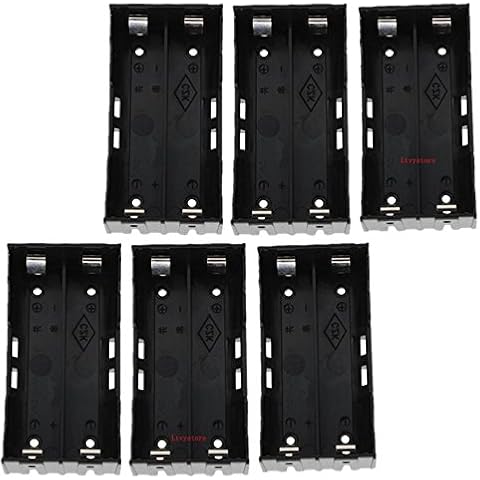 18650 Battery Case Holder, 6 Pcs 2 Slots x 3.7V DIY Battery Storage Box, in Parallel Black Plastic Batteries Case with Pin For Soldering 2 x 18650, By Ltvystore Cover