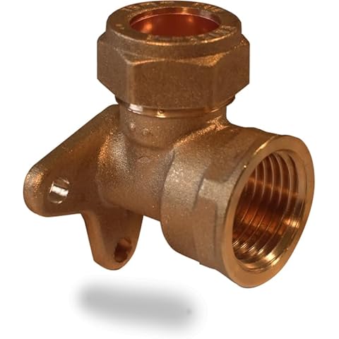 NPH Brass Compression Wall Plate Elbow 15mm X 1/2" Cover