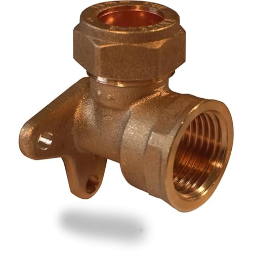 NPH Compression Wall Plate Elbow, 15 mm X 1/2 - Brass