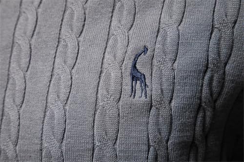 Mens Cotton Sweaters Round Neck Classic Twist Patterned Pullover Knitted Sweater3