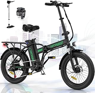 HITWAY Electric Bike for Adults, 20" Fat Tire E Bike 250W Electric Bicycles, Folding Electric Bike, 36V/11.2Ah Battery 35-90KM, Mountain E Bike for Men Women,7-Speed