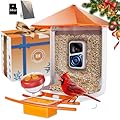 Buenkee Smart Bird Feeder with Camera - 2K HD Live View & Auto Capture, AI Bird Identification, Solar Powered with 64GB SD Card, Real-Time Alerts, 5 DIY Accessories for Birds Lovers