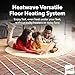 Electric Floor Heating System for Tile 15 sqft 120V 1.5Amps 180Watts-Heated Flooring System for Bathroom Floor Heating Kit Underfloor Comfort Heat 7Day/4Event Programmable GFCI Thermostat by Heatwave