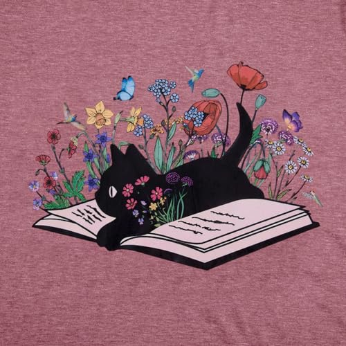 Image of JINTING Cat Shirts for Women - Loose Fit Lightweight Short Sleeve Graphic Tee