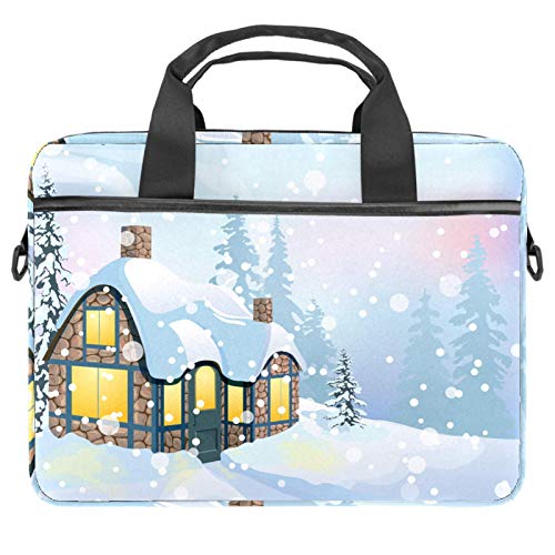 Sac d'ordinateur 13,3 pouces élégant design maison de neige finitions soignées