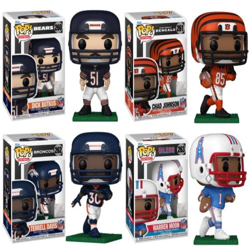 NFL Legends Funko Pop! Series 6 Complete Set (4), Butkus, Chad Johnson, Terrell Davis, Warren Moon