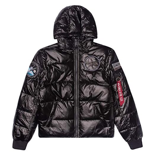 Alpha Industries dam huva puffer NASA Wmn jacka, Svart, XL