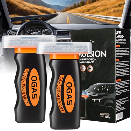 Car Oil Film Cleaner,Glass Emulsion Cleaner,Handle Oil Film Remover&Windshield Cleaner For Cars Window, Glass Emulsion, Crystal Clear View
