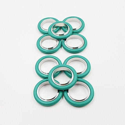 KF-40/ NW-40 Vacuum Fittings, Vacuum Center Ring Made of Aluminum, O-ring = FKM Viton ( lot of 10pcs, Color May Vary)