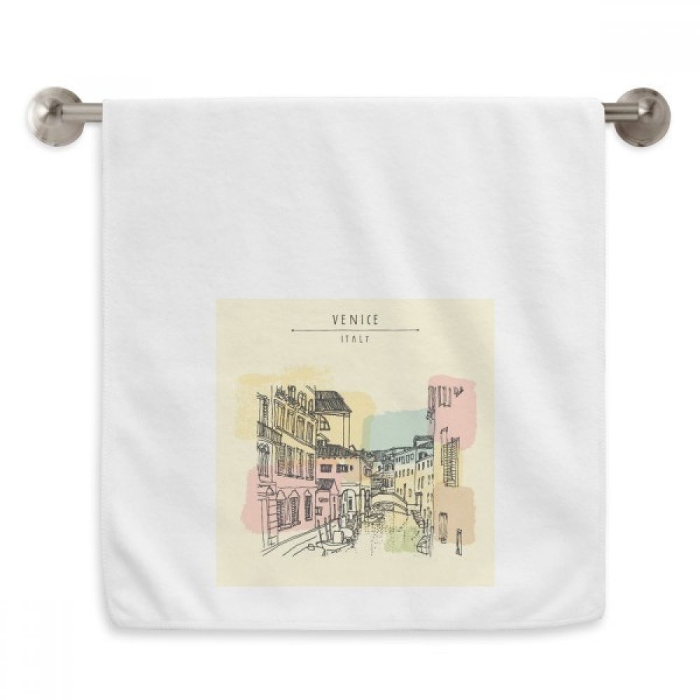 Serviettes moelleuses Venise Italie motif diadème blanc format 13x29 pouces