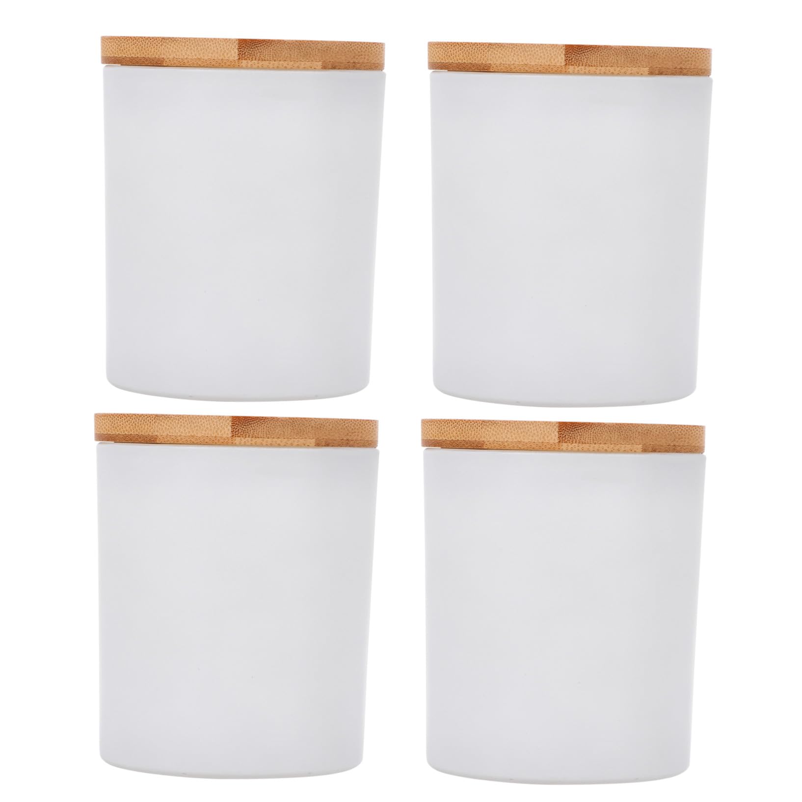 TOPBATHY Selbstgemacht 4 Stück Weiß Kerzenglas aus Glas für Duftkerzen