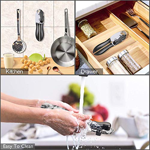 Zevez Can Opener Manual Durable Stainless Steel Can Openers For Seniors With Arthritis Smooth Edge Ultra Sharp Cutting Tools Commercial Can Opener With 1 Vegetable Peeler #TOP6