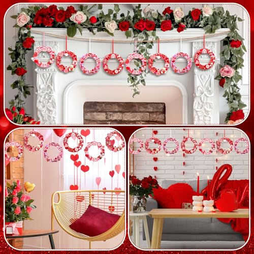 Suilung 472 Pcs DIY Valentines Crafts Kits Valentines Foam Heart Wreath Crafts with Gnome Truck Bear Stickers DIY Pink Red Hanging Wreath Ornaments for Fun Party Activity Home Decor by Suilung - Image 5