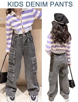 Pantalon En Jean Pour Fille - Distressed - Taille élastique