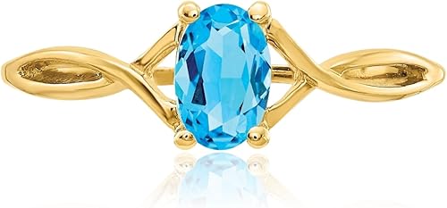 Vista 5 de IceCarats Anillo de topacio azul suizo de oro amarillo de 10 quilates, joyería de piedra natal de diciembre