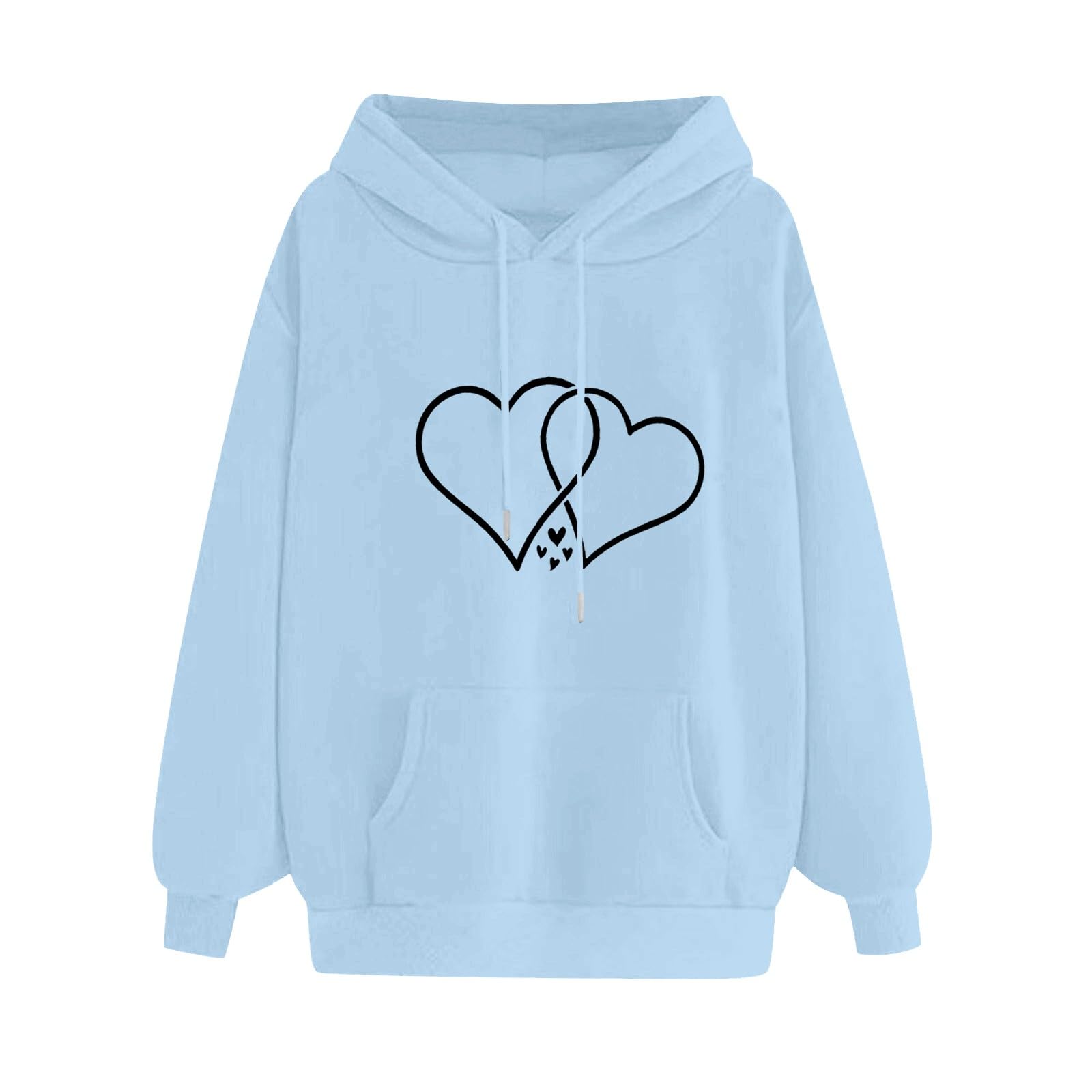 Oversized Sweatshirt For Women Causal Heart Print Loose Long Sleeeve Tops Round Neck 2023 Trendy Oversized T Shirts