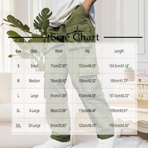 Mens Casual Pants Elastic Waist Side Pocket Straight Leg Cargo Pants Baggy Streetwear Fashion Quick Dry Trousers3