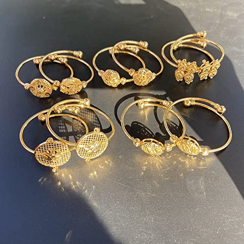 Ethlyn 2Pcs/Lot Christmas Jewelry Gifts18K Gold Plated Girls Teenagers Bracelet Bangle for granddaughter4