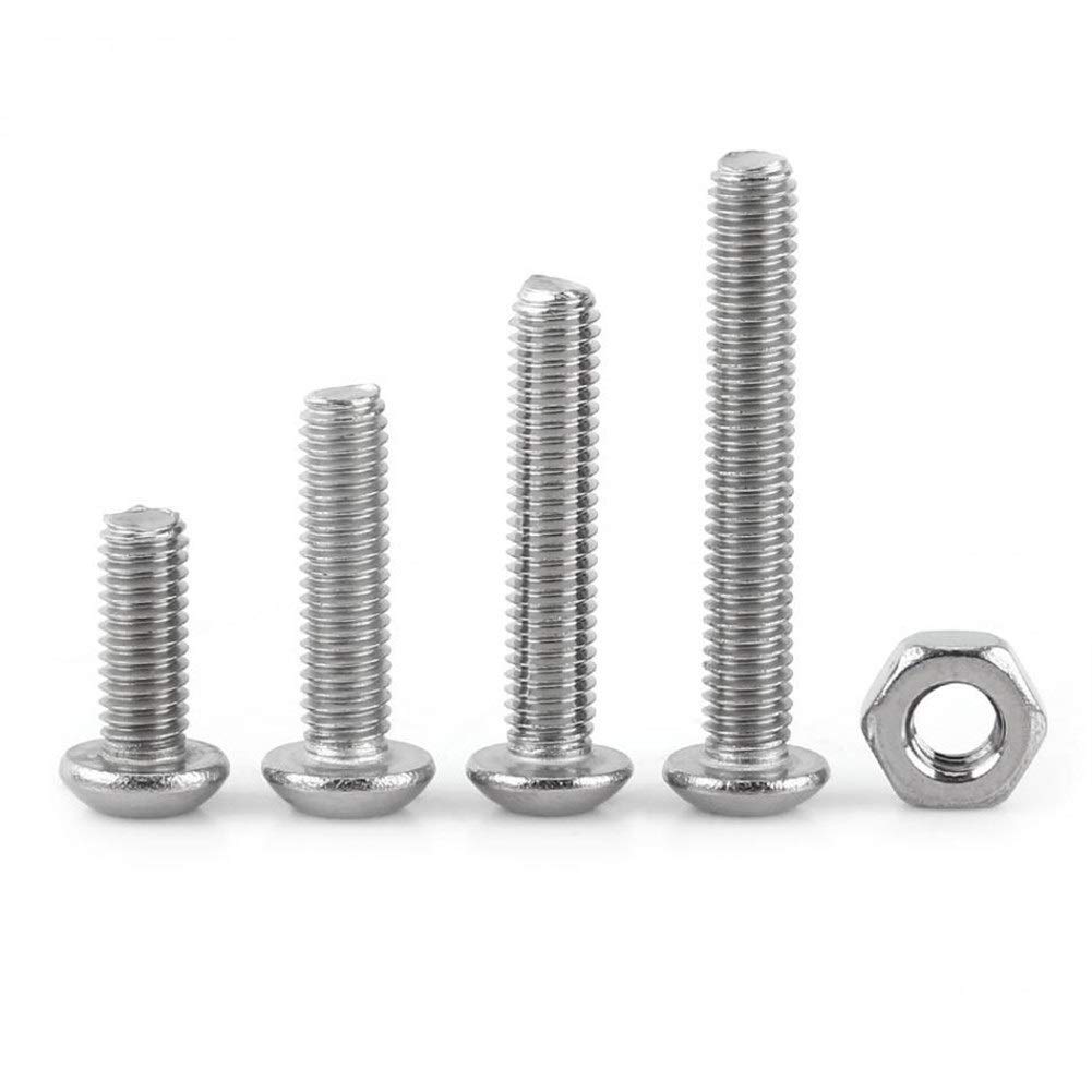 Nägel und Schrauben Kit 440 stücke M3 M4 M5 304 Edelstahl Sechskant-Buchse-Taste Kopfkappe Reparaturschrauben und Nüsse Sechskantschrauben Sortiment Kit Haushaltswerkzeug-Set Repair Tool Set für Zuhau