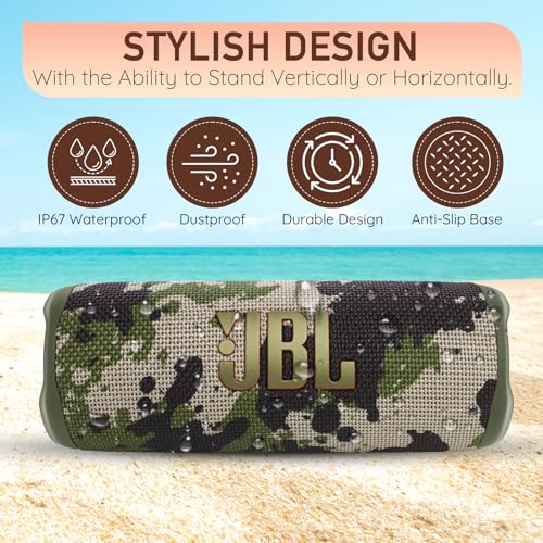 Image of JBL Flip 6 Portable Bluetooth Wireless Speaker, IP67 Waterproof and Dustproof Built-in Battery - Teal - Boomph's Comprehensive Ultimate Performance Cloth Solution for Your On-The-Go Sound Experience