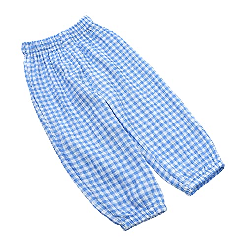 Image of Kids Tales 3 Pack Boys Girls Cotton Linen Pants Child Basic Plain Solid Trousers Big Kids Elastic Waist Long Pants Bloomers