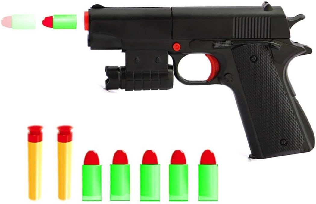 Ferbixo Toy Gun Realistic 1:1 Scale Colt M1911A1 Rubber Bullet Pistol