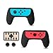 Produktbild CHIN FAI für Nintendo Switch Joy-Con Grip-Controller-Gehäuse mit Thumbstick-Kappen 2er-Pack, verschleißfestes Joy Con-Griffgriff-Zubehörset
