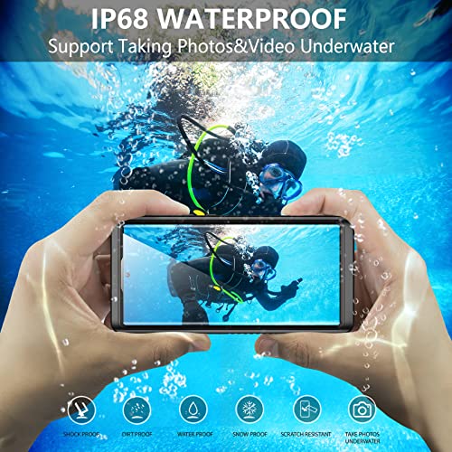 Temdan For Samsung Galaxy S22 Ultra Case Waterproof, Built In Screen Protector 360° Full Body Heavy Duty Shockproof Ip68 Waterproof Galaxy S22 Ultra Case For Samsung S22 Ultra 5G 6.8 Inch Black #TOP2