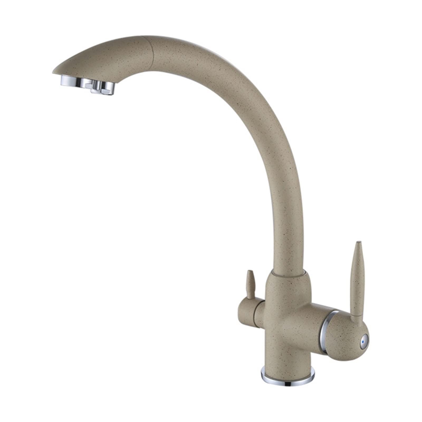 Mitigeur cuisine double sortie eau potable robinet evier chaud et froid