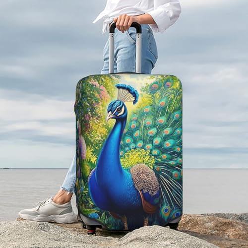 Peacock Luggage Cover Suitcase Cover Protector Travel Suitcase Cover4