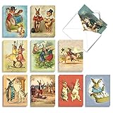 The Best Card Company - 20 Vintage Easter Cards with Envelopes (4 x 5.12 Inch) - Retro Boxed Note...