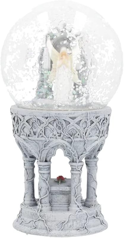 Nemesis Now Love Remains Snowglobe Anne Stokes 18.5cm, Resin, Glass, Water, Ivory