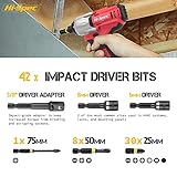 Hi-Spec 44pc Impact Drill Driver Screw Bit Set with Popular PZ & PH Sizes. 1/4 Hex S2 Screwdriver Bits with Nut and Socket Drivers. - Image 6