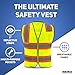 Neiko High Visibility Safety Vest ANSI Class 2, 3 Pockets, Neon Yellow, Extra-Large (XL)