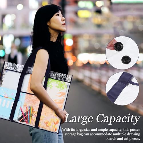 Image of Operitacx Art Portfolio Bag for Posters and Artwork Storage Lightweight Case with Ergonomic Handle Multi-functional Design for Painting Supplies and Documents and Weather-resistant