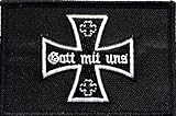 hohe Qualität Flagge Gott mit uns Eisernes Kreuz Aufnäher/Patch Fahne 5,5 cm x 9 cm