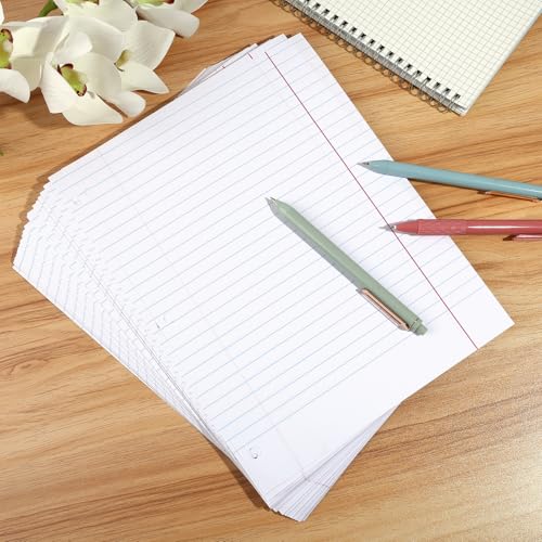 Loose Leaf Paper Wide Ruled Notebook Paper, 8\" x 10.5\" Lined Filler Paper for 3-Ring Binders, 3-Hole Punched Writing Paper-120 Sheets, White - Thumbnail 6