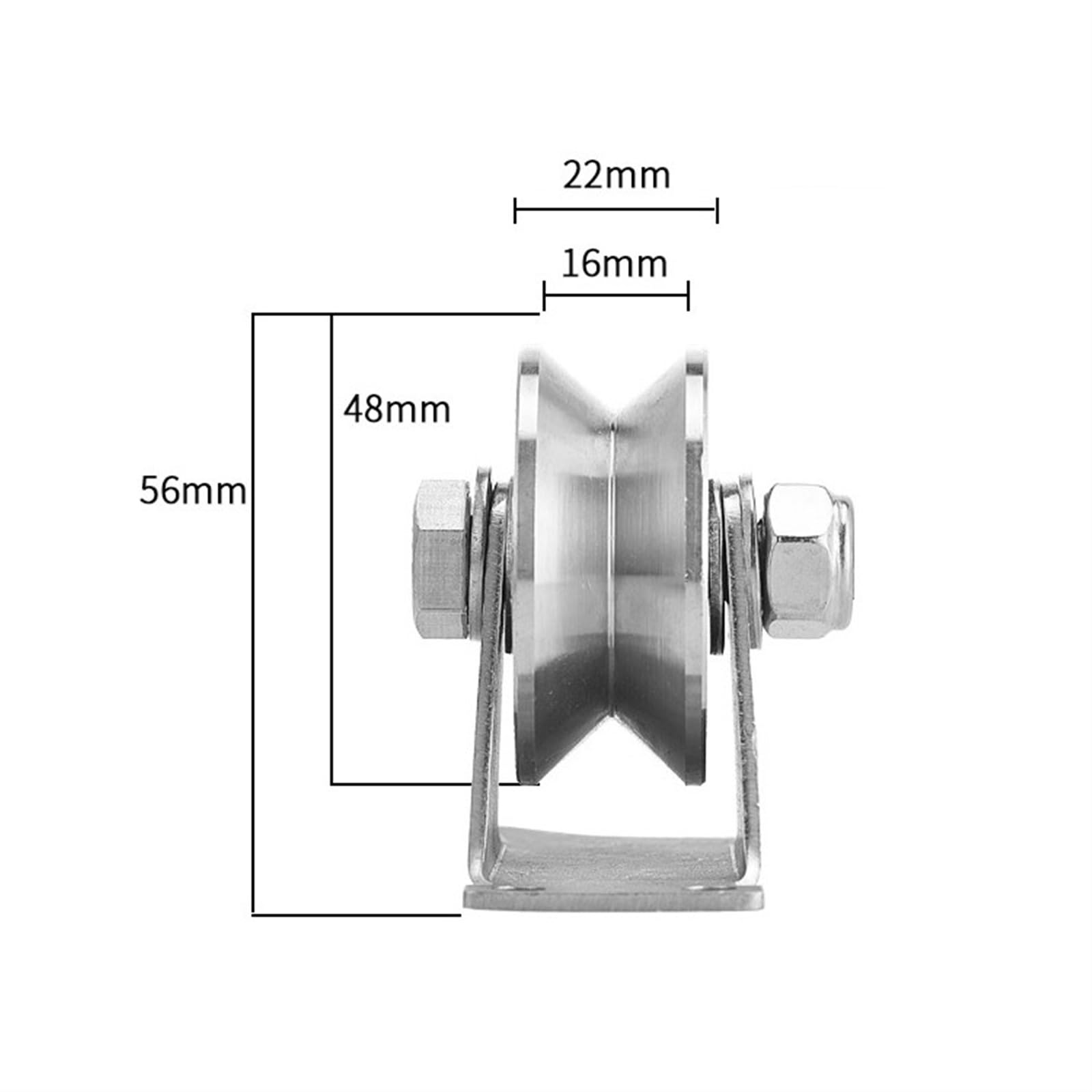 V-Nut-Laufrolle aus Edelstahl 304, Schiebetorräder, robuste Riemenscheibe, sanftes Rollen for V-Schiene, Rolltor for Einfahrt(2 in)