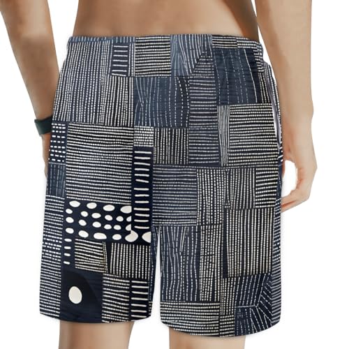 Men's Swim Trunks Size S Abstract Fabrics with Mesh Lining Soft Breathable Quick Dry Beach Shorts Dark Gray2