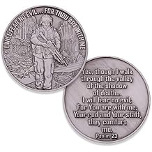 Armed Forces Fear No Evil Challenge Coin, Military Support Coin. Die Struck Antique Silver Challenge Coin Designed by Military Veterans! Marines Corps, Navy, Army, Air Force, Coast Guard!
