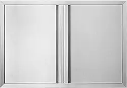 Portas duplas para cozinha externa, 76 cm L x 53 cm A, portas de acesso para churrasco, espessas, 304 portas de aço inoxidável escovado para cozinha interna/externa, armário, churrasqueira ou