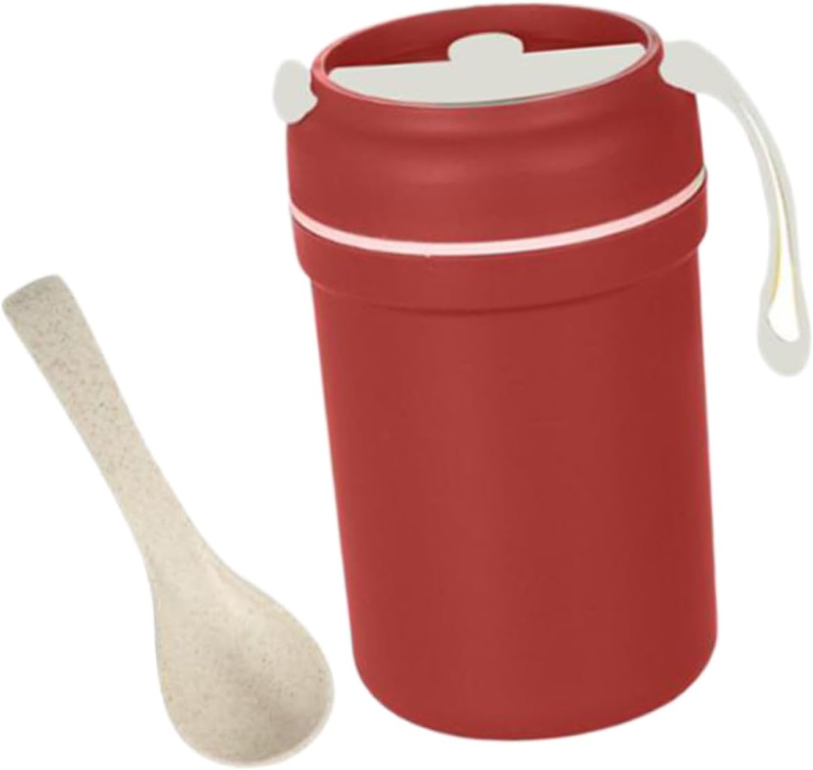 2pcs Ergonomic Soup Mug Handle Breakfasr Soup Cup Reusable Containers Lids for Milk Water