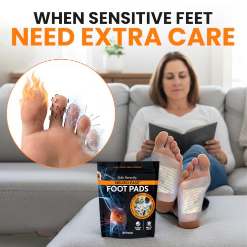 Image of Sole Serenity NeuroEase Overnight Foot Pads for Relaxing Soreness After a Lng Day, Tingling, Agitated Legs and Feet | For Long Days Sitting, Standing or Walking, Comfort for Tired, Overworked Feet & Legs, Arnica,Magnesium, MSM