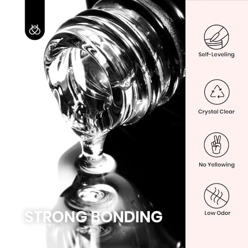 Beetles Gel Polish 2 in 1 Nail Glue and Base Gel Kit for Acrylic Nails, 2PCS 15ML Super Strong Brush On Nail Glue Gel for False Nails and Gel Nail Polish, UV/LED Lamp Required (A-UV Nail Glue) - Image 5