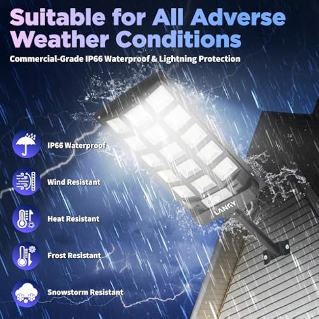 Solar Street Lights Outdoor,2 Pack Solar Lights Outdoor Waterproof Dusk to Dawn 60000LM 6500K Solar Flood Lights Motion Sensor with Remote Control, Commercial Area Lighting for Outside Parking Lot