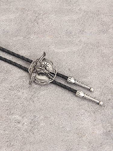 Image of Jeilwiy Bolo Tie for Men Western Cowboy Tie Necklace Gold Bolo Tie Leather Necktie Halloween Tie Accessories for Women