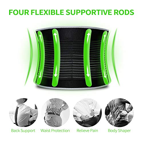 Vohuko Waist Trimmer For Men, Widening Waist Trainer Ab Belt Sweat Wrap For Stomach And Back Lumbar Support Black #TOP3
