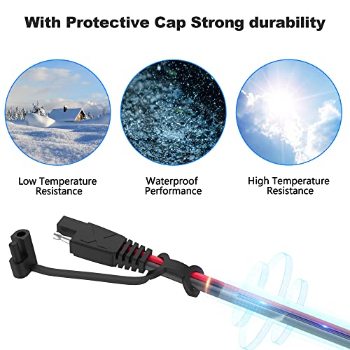 Oymsae 12Feet Sae To Sae Extension Cable Quick Disconnect Connector 16Awg, For Automotive Solar Panel Extension Cable Plug(12Ft(16Awg)) Pack Of 4 #TOP1
