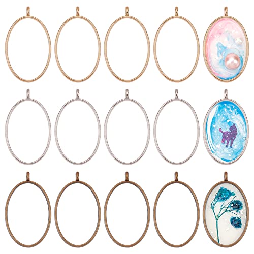 36 Pièces Anneaux Breloques à Lunette Ouverte OLYCRAFT - Or & Argent, 3 Tailles, Pour Créer Bijoux DIY