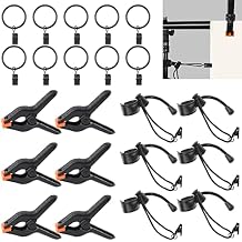22Pcs Backdrop Kit with Clips, Clamps, Rings & Spring Clamps for Photography & Video Studio